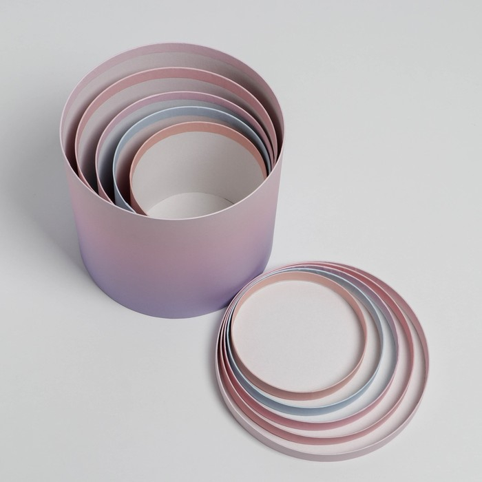 Набор коробок 5 в 1, упаковка подарочная, «Градиент 3», 13 х 13,5‒19.5 х 23 см