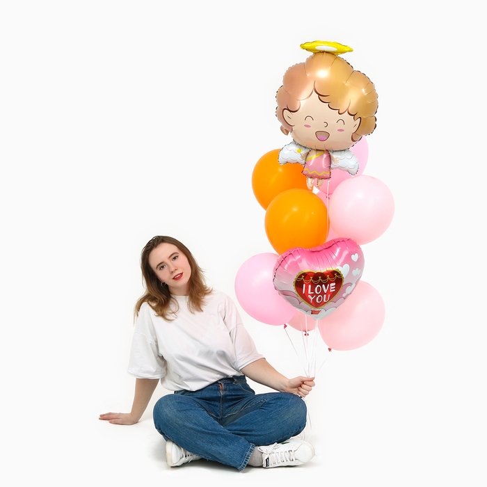 Набор шаров «Ангелочек розовый», фольга, латекс, 10 шт. Набор шаров «Ангелочек розовый», фольга, латекс, 10 шт.