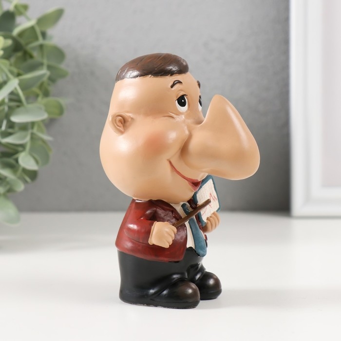 Сувенир полистоун подставка под очки "Биржевой маклер" 7,4х6х11,3 см