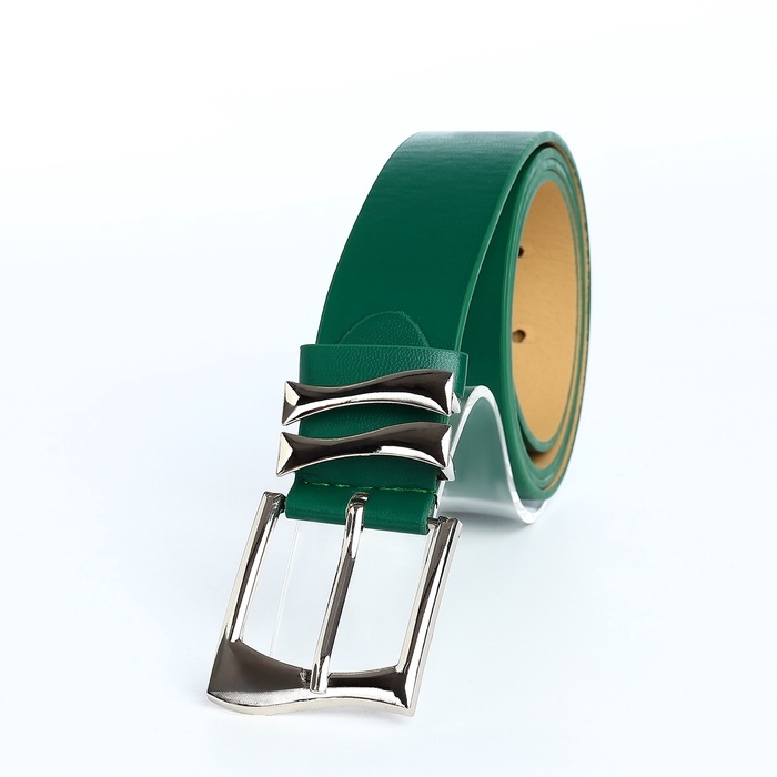 Ремень женский, ширина 3,3 см, винт, пряжка металл, цвет зелёный Ремень женский, ширина 3,3 см, винт, пряжка металл, цвет зелёный
