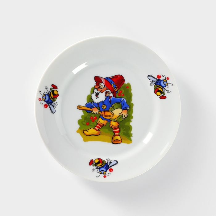 Тарелка фарфоровая «Лесовичок», d=17 см, рисунок микс Тарелка фарфоровая «Лесовичок», d=17 см, рисунок микс