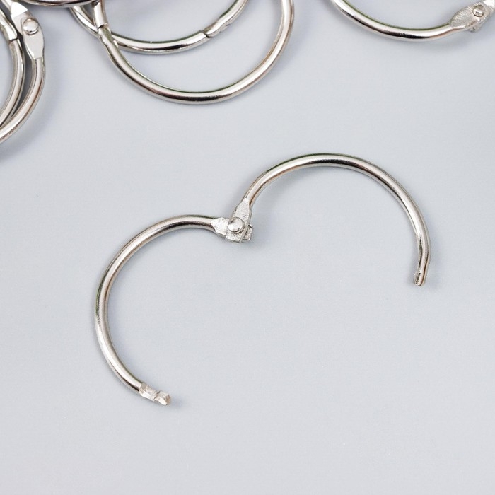 Кольца для творчества для фотоальбомов Кольца для творчества для фотоальбомов "Серебро" набор 10 шт внут. d=2,6 см, внеш. d=3 см