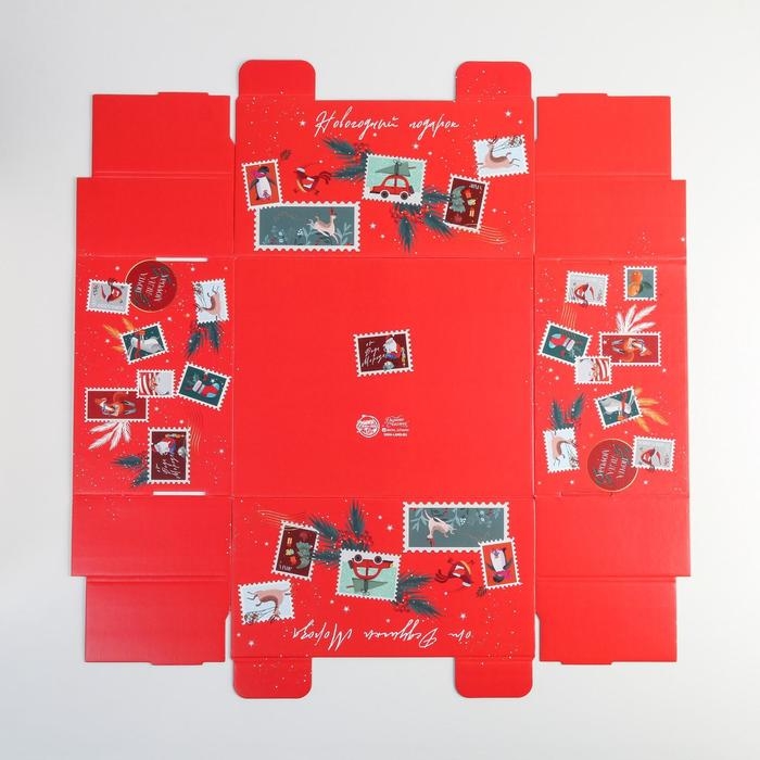 Коробка подарочная новогодняя складная «Новогодний подарок», 31,2 х 25,6 х 16,1 см, Новый год Коробка подарочная новогодняя складная «Новогодний подарок», 31,2 х 25,6 х 16,1 см, Новый год