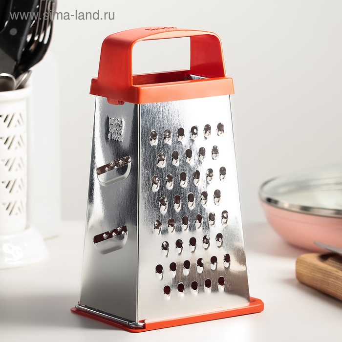 Тёрка Доляна «Универсал», 4 грани, с крышкой-дозатором и пластиковой ручкой, 11×9×21 см, цвет МИКС Тёрка Доляна «Универсал», 4 грани, с крышкой-дозатором и пластиковой ручкой, 11×9×21 см, цвет МИКС