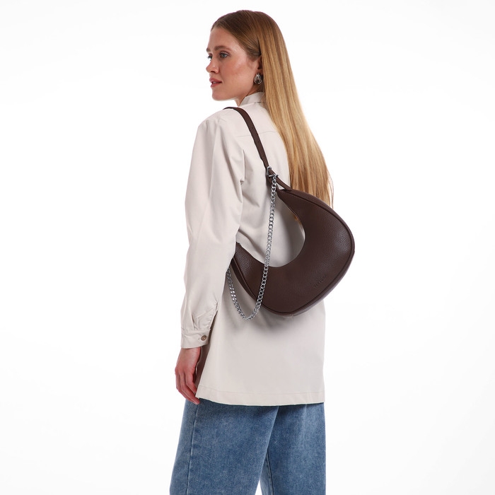 Сумка женская хобо на молнии TEXTURA, средний размер, цвет коричневый Сумка женская хобо на молнии TEXTURA, средний размер, цвет коричневый