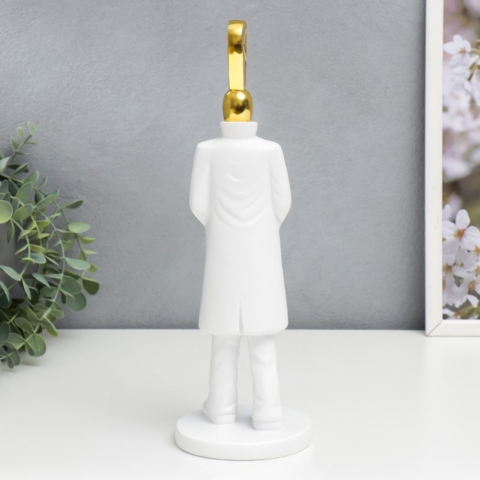 Сувенир полистоун  Сувенир полистоун "Человек - Восклицательный знак" белый с золотом 33х10х10 см