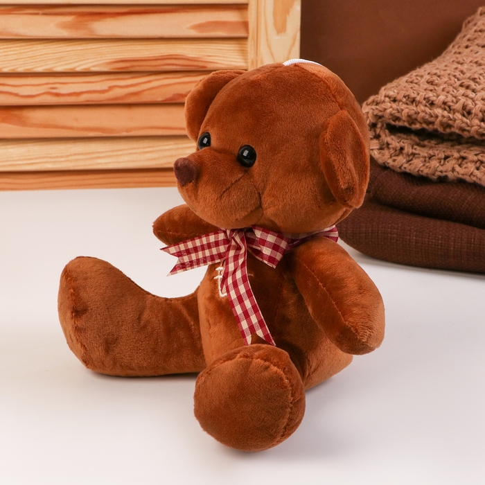 Мягкая игрушка «Мишка», с бантиком, 18 см, цвет коричневый Мягкая игрушка «Мишка», с бантиком, 18 см, цвет коричневый