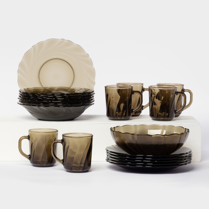 Набор столовый Alta Marеa, 19 предметов, цвет коричневый Набор столовый Alta Marеa, 19 предметов, цвет коричневый