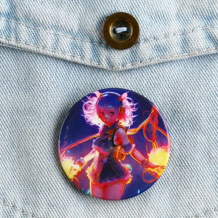 Значок металлический аниме , набор «Неон», d=38 мм, 4 шт. Значок металлический аниме , набор «Неон», d=38 мм, 4 шт.