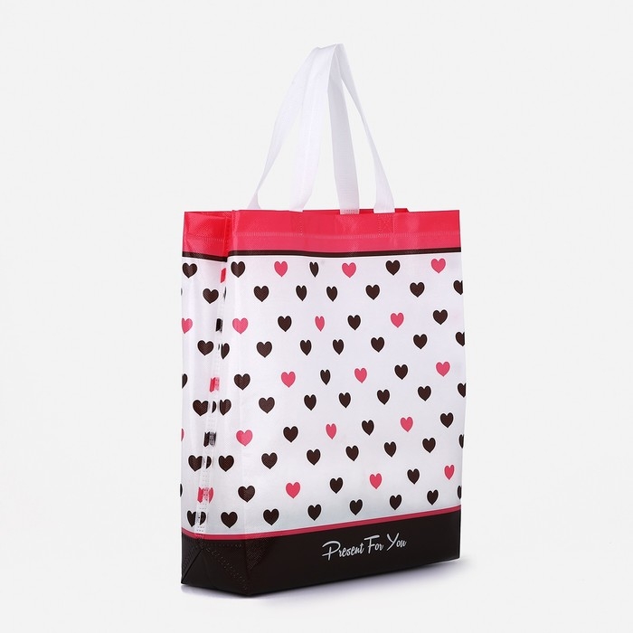 Сумка хозяйственная без застёжки, цвет белый/розовый Сумка хозяйственная без застёжки, цвет белый/розовый