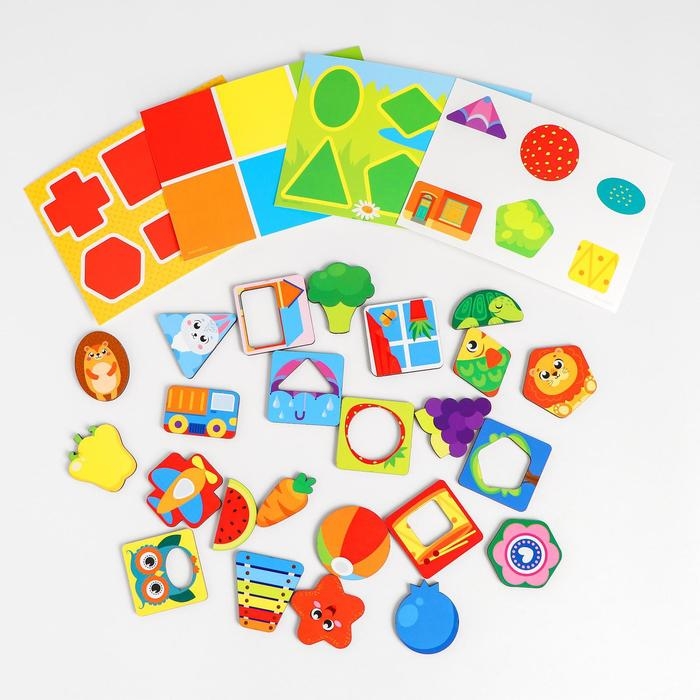 Умное лото. Изучаем форму и цвет, 24 фишки Умное лото. Изучаем форму и цвет, 24 фишки