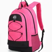Рюкзак школьный на молнии, с карманами, размер 33&times;18&times;45 см, чёрный/розовый