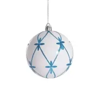 Ёлочные игрушки &laquo;Агнет&raquo; узоры, шары новогодние, набор d=8 см, 4 шт., МИКС