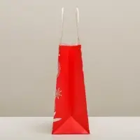 Пакет подарочный новогодний крафтовый &laquo;С Новым годом!&raquo;, 12&times;21&times;9 см
