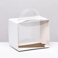 Кондитерская упаковка под пирожное, белая, 12×8×10 см