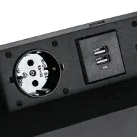 Розетка выдвижная Luazon Lighting, 16 А, двухместная, в стол, 2xUSB, 2.1 A, чёрная