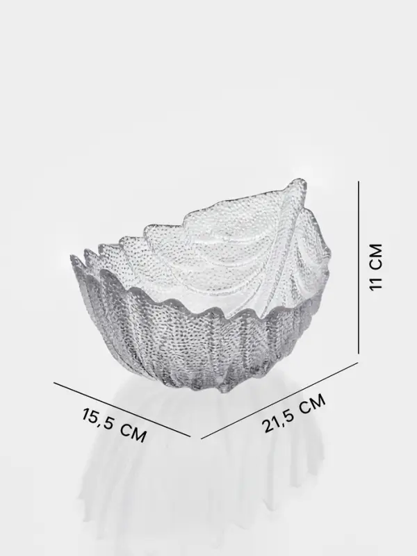 Набор салатников &laquo;Лист&raquo;, 3 шт., размер 1 шт.: 21.5&times;15.5&times;11 см, стекло, прозрачный