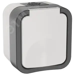 Розетка 1-местная заземляющим контактом и крышкой TORS 16А IP55 белый