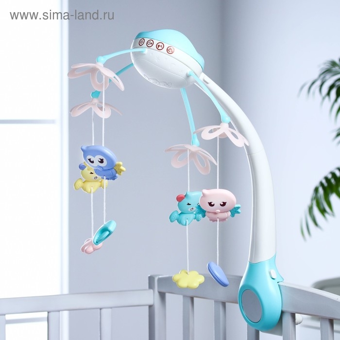 Мобиль музыкальный на кроватку «Нежные птички», с ночником + пульт, цвет МИКС Мобиль музыкальный на кроватку «Нежные птички», с ночником + пульт, цвет МИКС