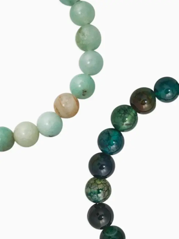 Набор браслетов 2 шт.&laquo;Амазонит и Азурит&raquo;, d=6 см, шар №8, голубой