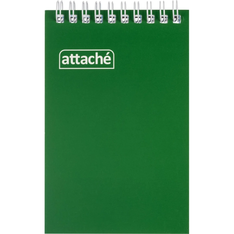 Блокнот на спирали А6 60л. ATTACHE,т.-зеленый, блок 60г, обложка 215г