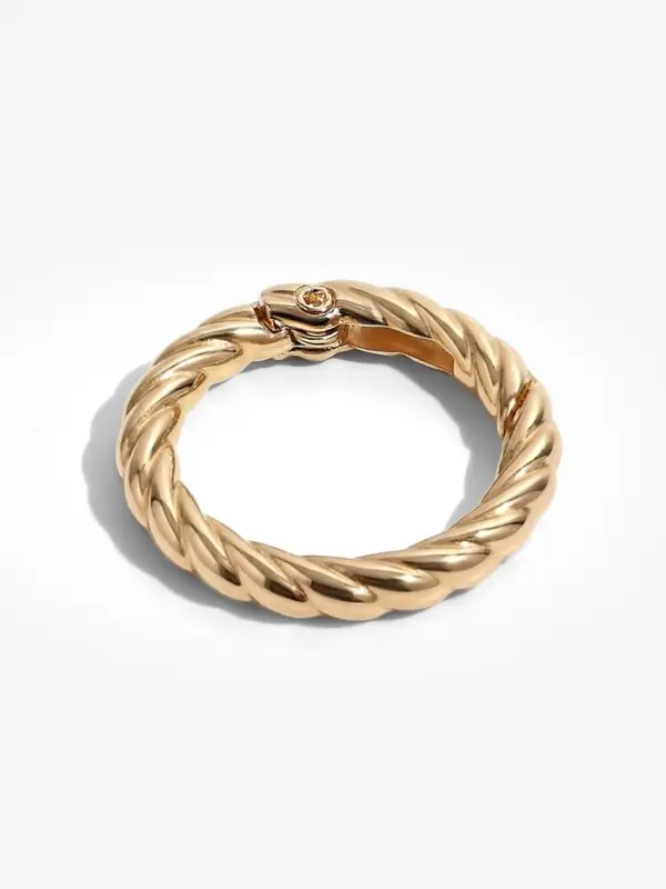 Кольцо-карабин, плетёное, d=20/28, толщина - 4 мм, 5 шт., цвет золотой