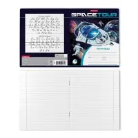 Тетрадь 12 листов в линейку ErichKrause Space Tour, обложка мелованный картон, блок офсет, белизна 100%, МИКС