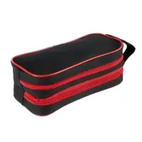 Пенал школьный Calligrata Black &laquo;Чёрно-красный&raquo;, мягкий, 2 отделения, 100&times;220&times;70 мм, объёмный, с ручкой