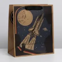 Пакет подарочный крафтовый вертикальный, упаковка, «Космос», ML 23 х 27 х 11.5 см Пакет подарочный крафтовый вертикальный, упаковка, «Космос», ML 23 х 27 х 11.5 см