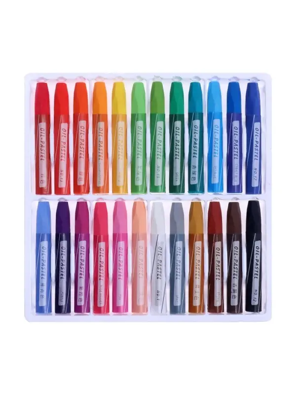 Пастель масляная 24 цвета, в бумажном держателе, в картонной коробке