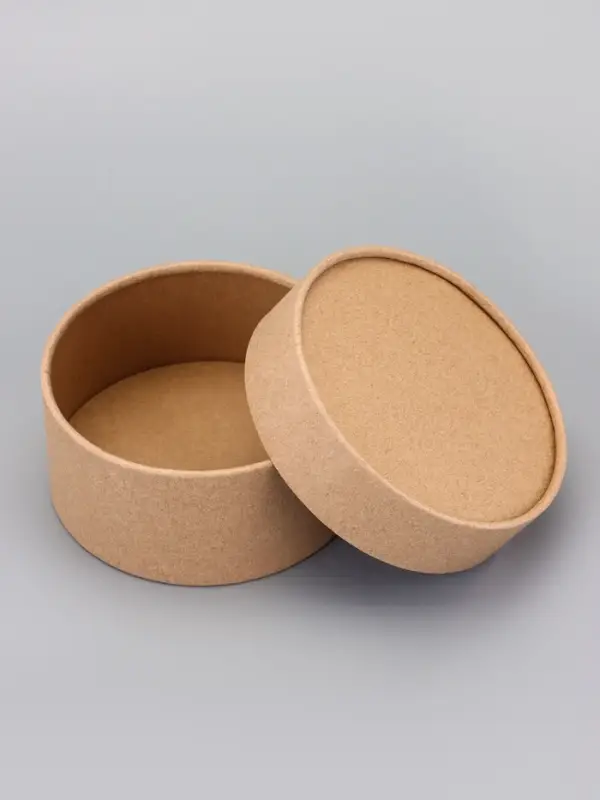 Коробка круглая подарочная, завальцованная крафт, 12&times;6 см