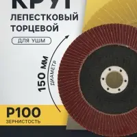 Круг лепестковый торцевой ТУНДРА, 150&times;22 мм, Р100