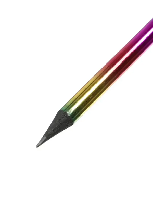 Карандаш чернографитный, НВ, заточенный, корпус радуга, голография, со стразой