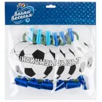 Карнавальные язычки гудки "Футбол" 11 см, 6 шт. в упак.