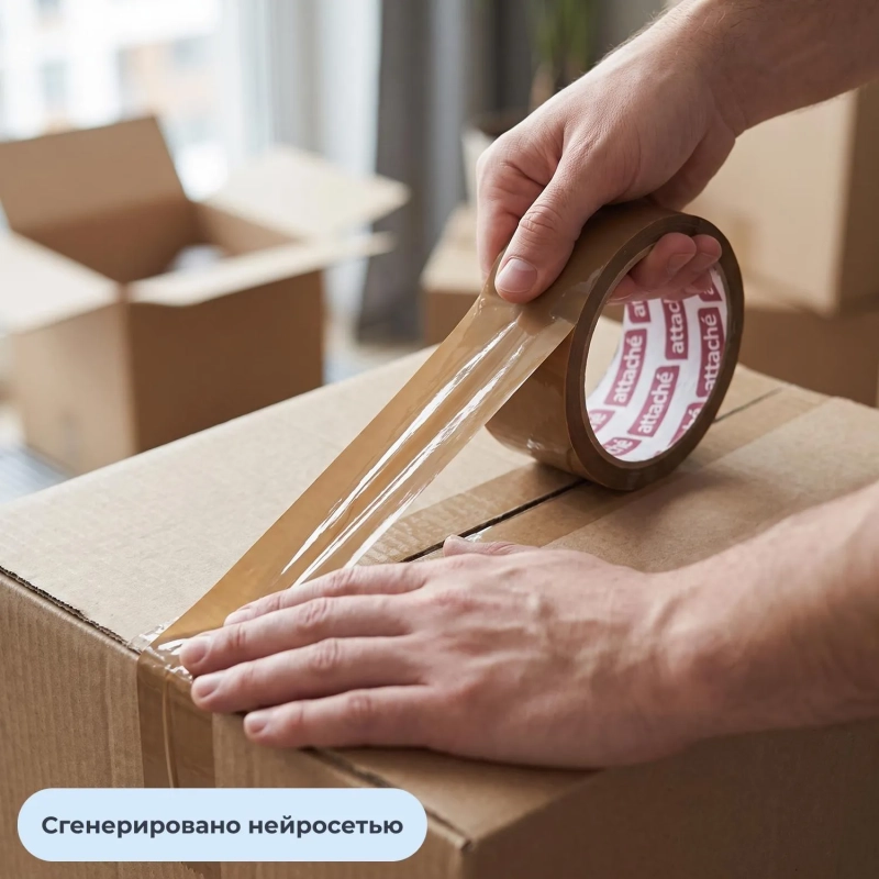 Клейкая лента одностор. упаковоч. ATTACHE 50мм x 50м 40мкм коричневая