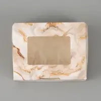 Коробка подарочная с окном &laquo;Мрамор&raquo;, 10&times;8&times;3.5 см, самосборная