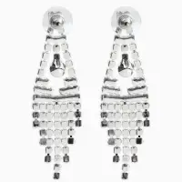 Набор 2 предмета: серьги, колье со стразами &laquo;Лёд&raquo;, d=13.5 см, белый в серебре