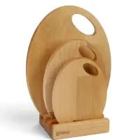 Набор разделочных досок на подставке Adelica, 3 шт.: 30&times;24, 22.5&times;18, 19&times;15 см, пропитаны минеральным маслом, дерево берёза