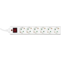 Сетевой фильтр BigTech CD6-5W1 (6р/5м/10А/2500Вт 1мм 2500Вт белый)