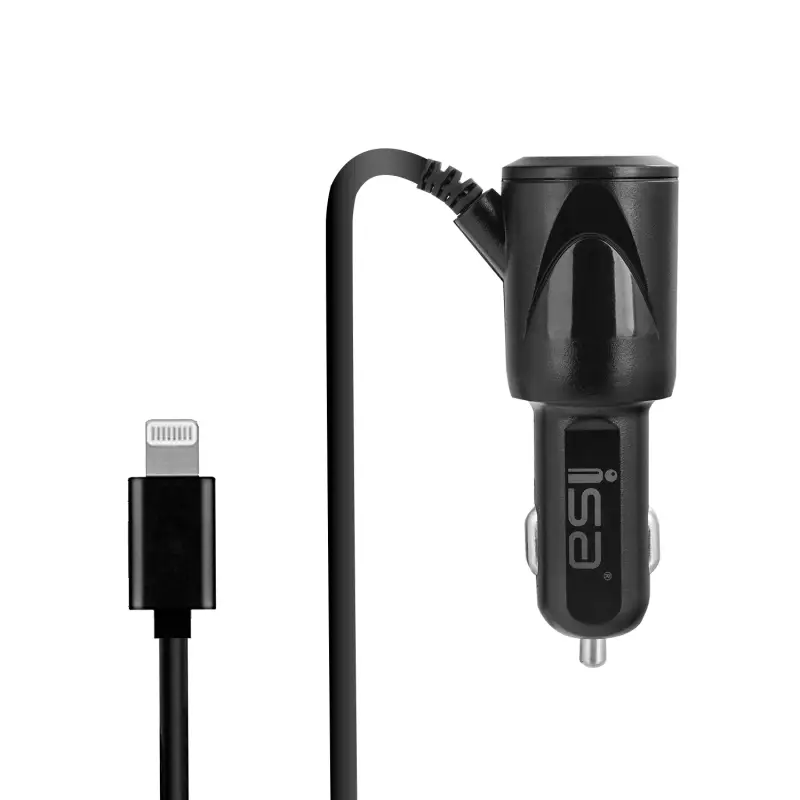 Автомобильное зарядное устройство с кабелем Lightning 2A VC1-I5 ISA черное
