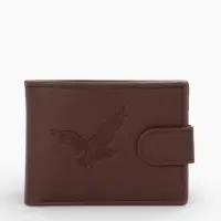 Портмоне мужское &laquo;Орёл&raquo;, на кнопке, два отделения, коричневое