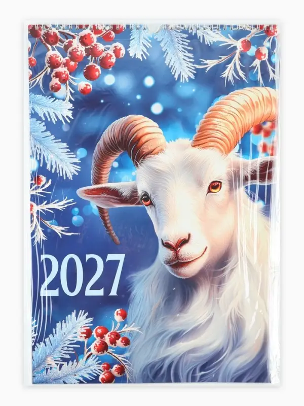 Календарь 2027 перекидной на ригеле А3 &laquo;Год козла&raquo;