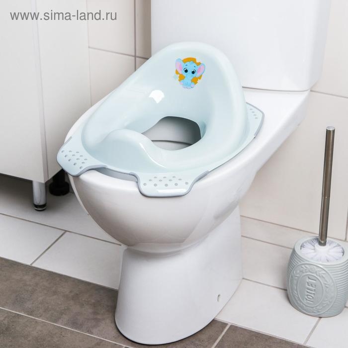 Детская накладка - сиденье на унитаз «Слоник» антискользящая, цвет голубой Детская накладка - сиденье на унитаз «Слоник» антискользящая, цвет голубой