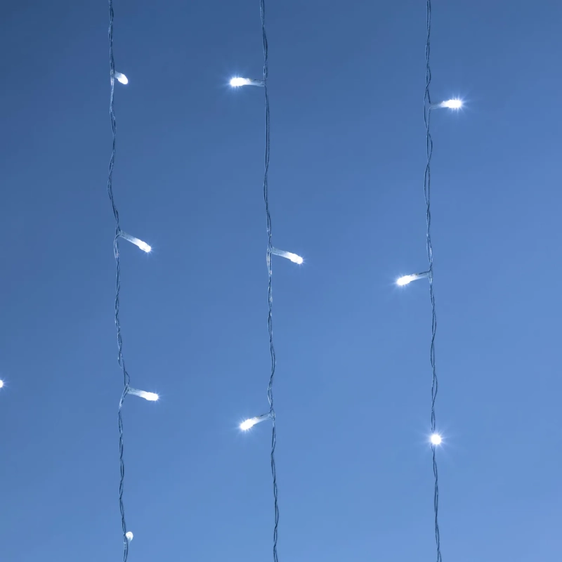 Электрогирлянда Дождь 2x6 м 1200LED мерц. IP44 отсоед.нити, хол.бел.HD-YW05