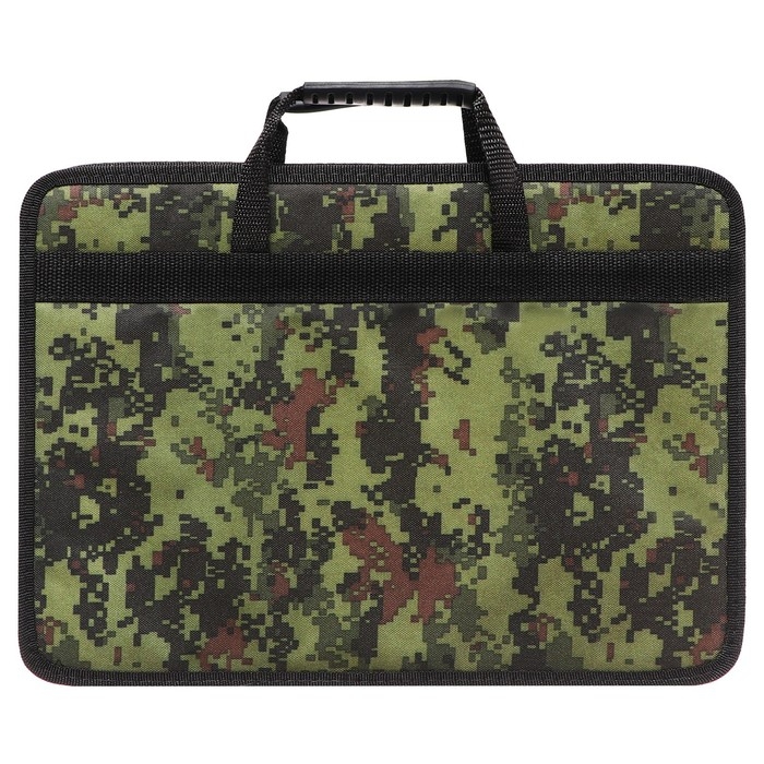 Папка с ручками текстильная, А4, 365 х 260 х 50 мм, 2С13 "Тихвин", каркасная, "Пиксели"