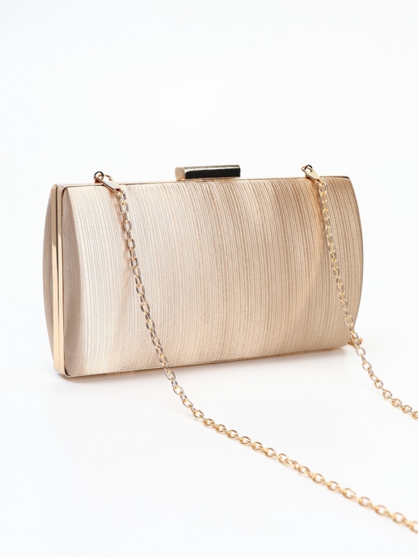 Сумка-клатч на фермуаре, цвет бежевый