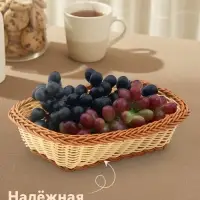 Корзинка фруктов и хлеба Доляна &laquo;Молочный шоколад&raquo;, 24&times;17 см, пластик, плетёная, молочная
