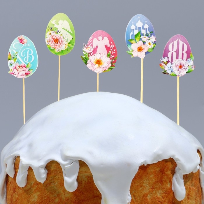 Трафарет для украшения пасхальной выпечки в наборе с топперами &laquo;ХВ&raquo; на пасху.