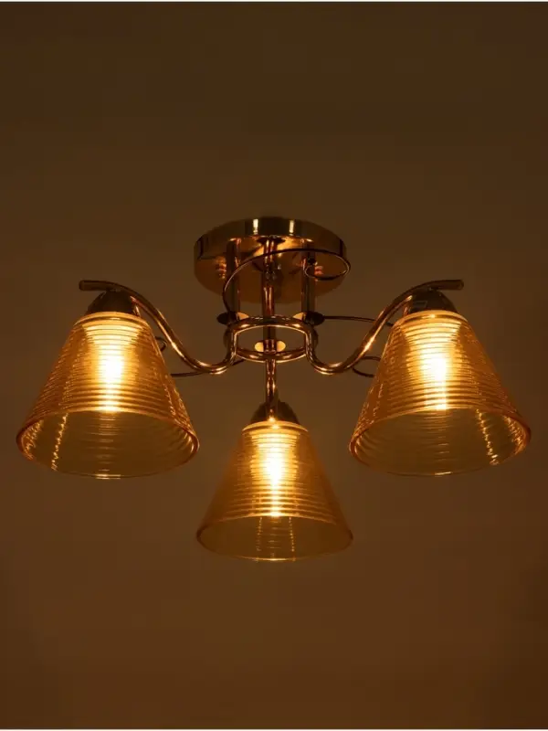 Люстра &laquo;Кольцо&raquo; 3&times;40 Вт Е27 золото 48&times;48&times;24 см