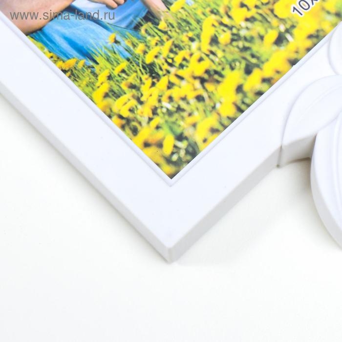 Фоторамка пластик на 3 фото 10х15 см  Фоторамка пластик на 3 фото 10х15 см "Дерево-косичка" белая 32,5х26,5х2 см